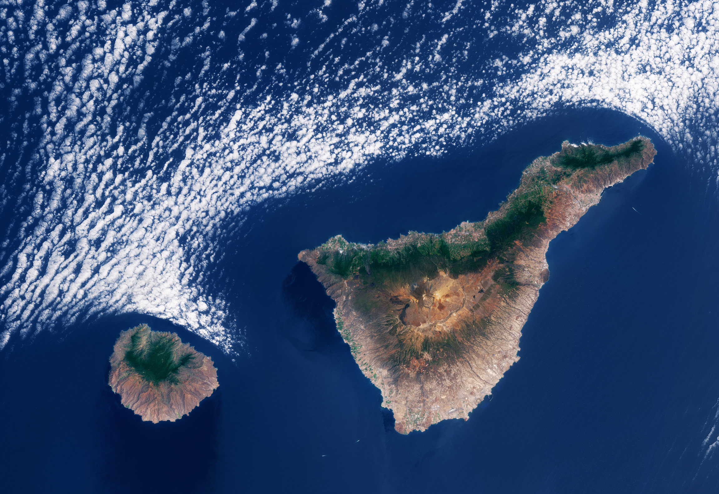 Cloud patterns over the Canary Islands. Credit: ESA