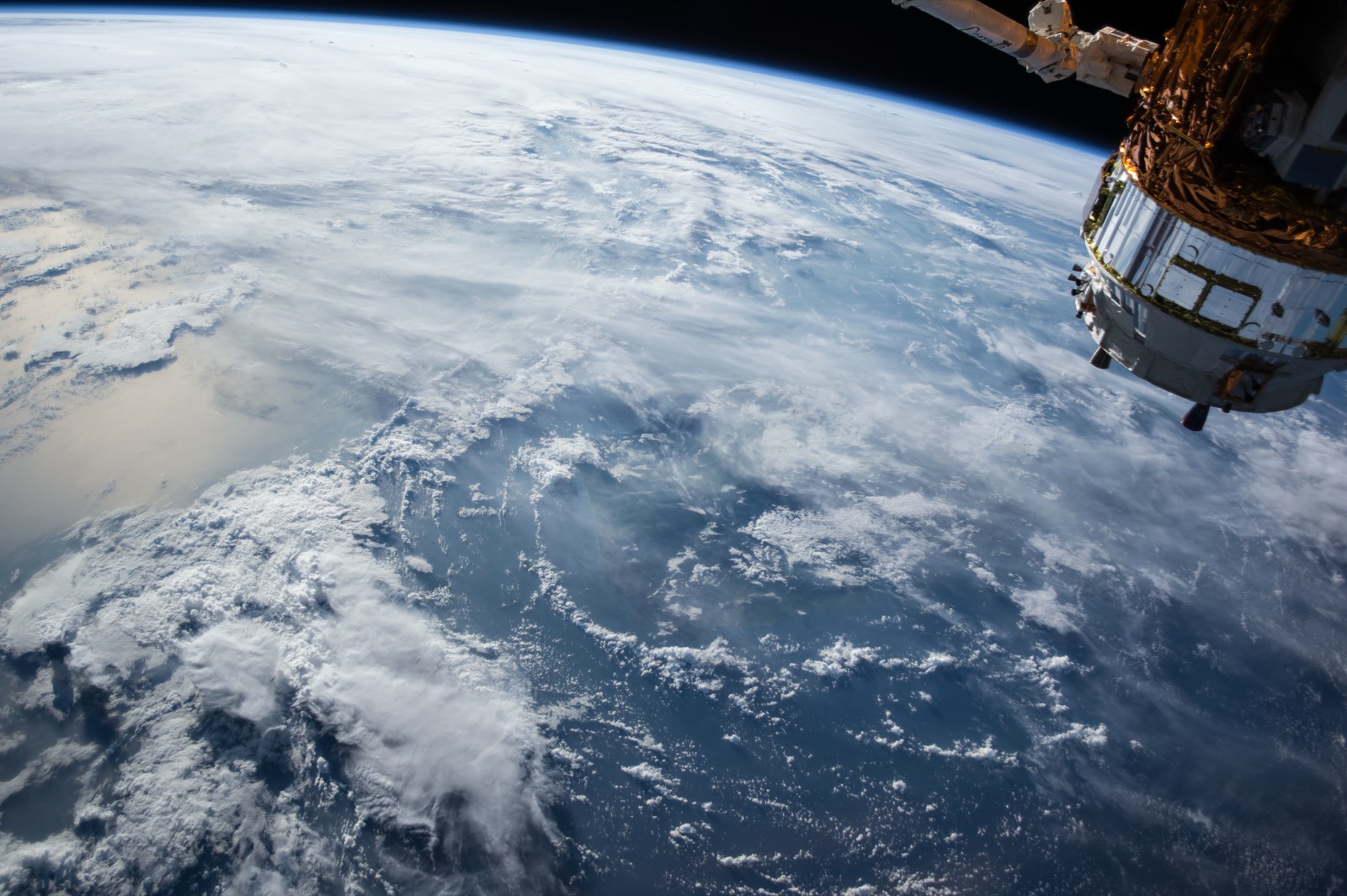 Earth from space with satellite module in orbit, CC0